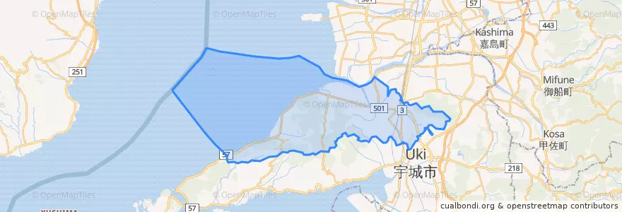 Mapa de ubicacion de 宇土市.