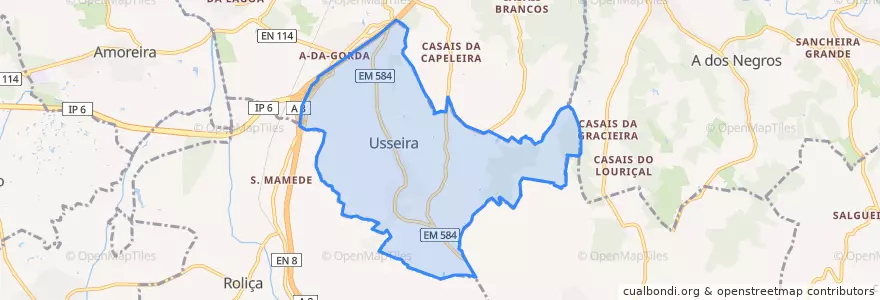 Mapa de ubicacion de Usseira.