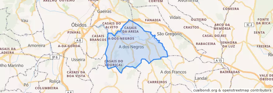 Mapa de ubicacion de A dos Negros.