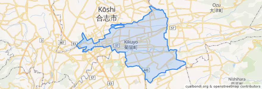 Mapa de ubicacion de 菊陽町.
