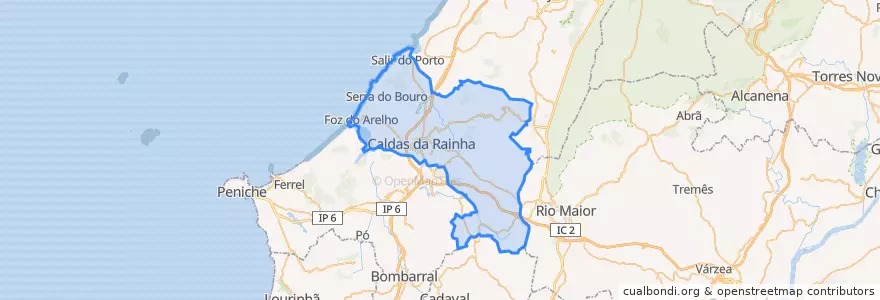 Mapa de ubicacion de Caldas da Rainha.