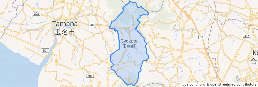 Mapa de ubicacion de 玉東町.