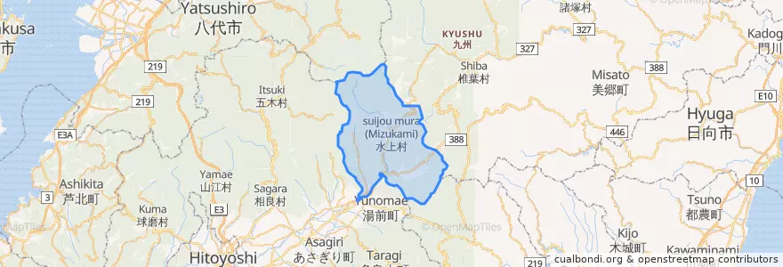 Mapa de ubicacion de 水上村.