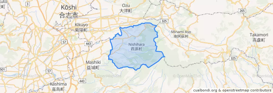 Mapa de ubicacion de 西原村.