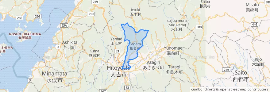 Mapa de ubicacion de 相良村.