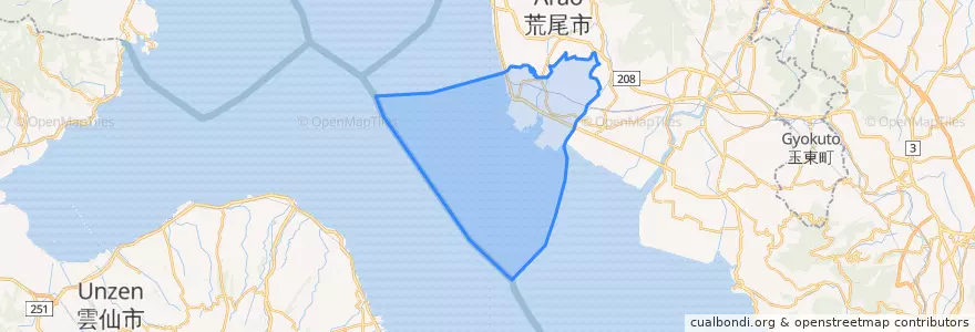 Mapa de ubicacion de 长洲町.