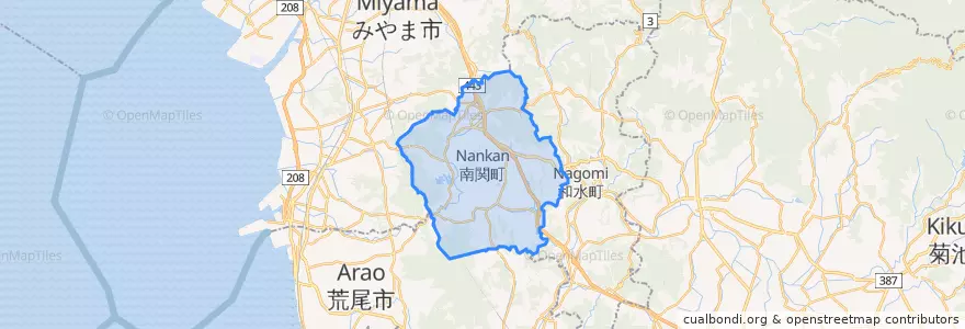 Mapa de ubicacion de 南関町.
