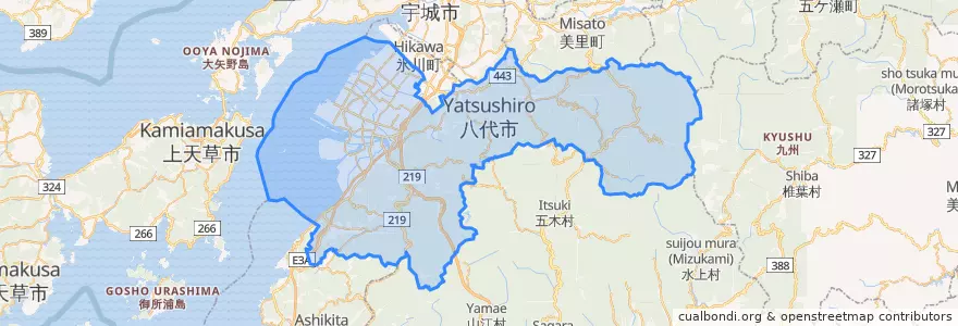 Mapa de ubicacion de Yatsushiro.