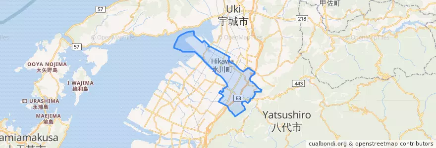 Mapa de ubicacion de 氷川町.