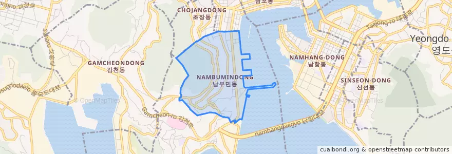 Mapa de ubicacion de 남부민동.
