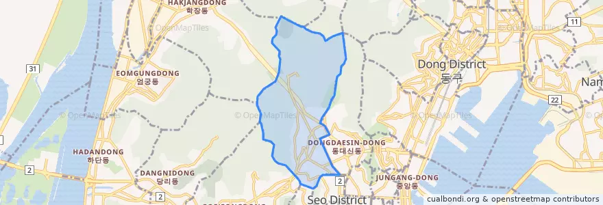 Mapa de ubicacion de Seodaesin-dong.
