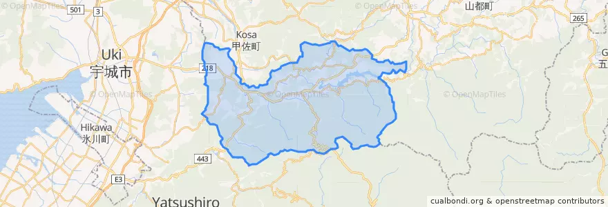 Mapa de ubicacion de 下益城郡.