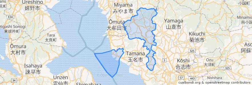 Mapa de ubicacion de 玉名郡.