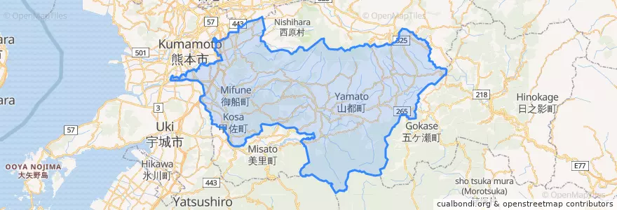 Mapa de ubicacion de 上益城郡.
