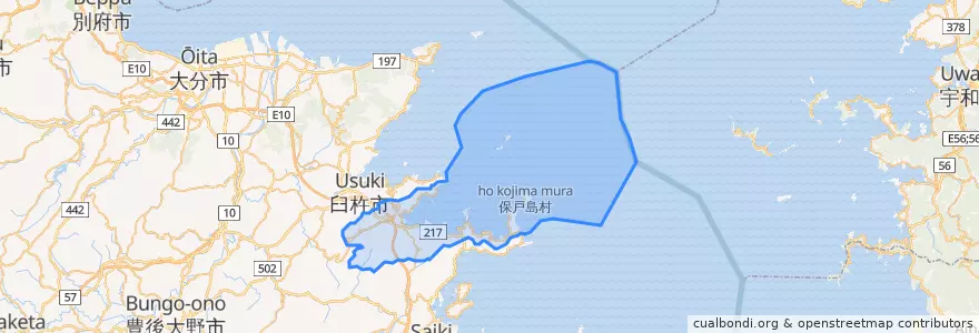 Mapa de ubicacion de 津久见市.