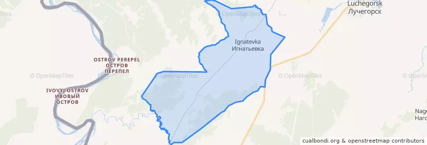 Mapa de ubicacion de Игнатьевское сельское поселение.