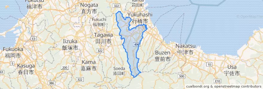 Mapa de ubicacion de みやこ町.