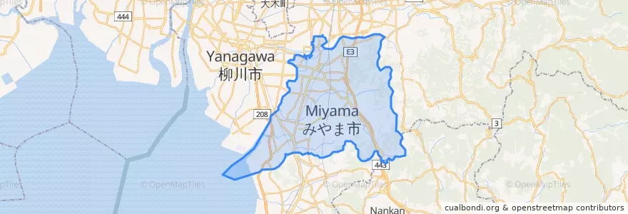 Mapa de ubicacion de Miyama.