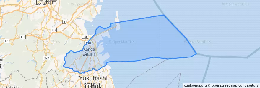 Mapa de ubicacion de 苅田町.