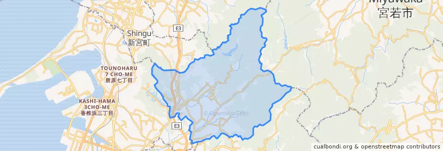 Mapa de ubicacion de 久山町.