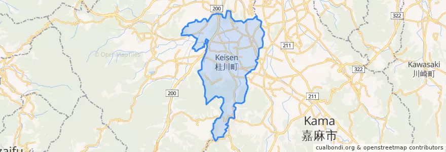 Mapa de ubicacion de 桂川町.