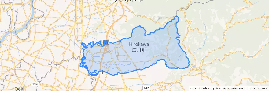 Mapa de ubicacion de 広川町.