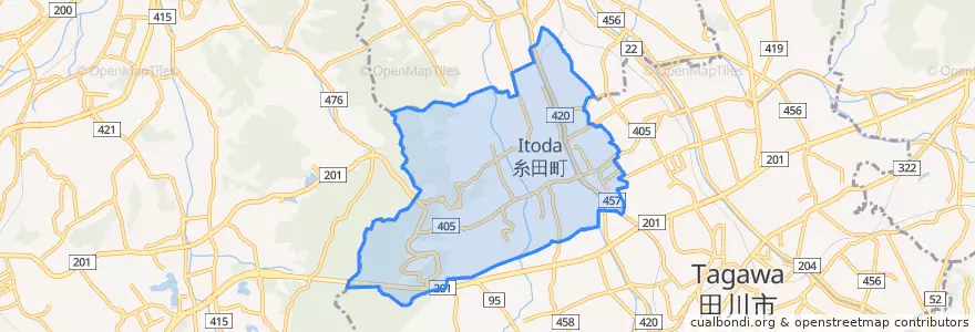 Mapa de ubicacion de 糸田町.