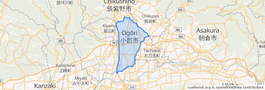 Mapa de ubicacion de Ogori.