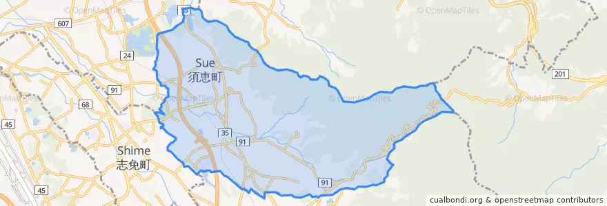 Mapa de ubicacion de 須恵町.