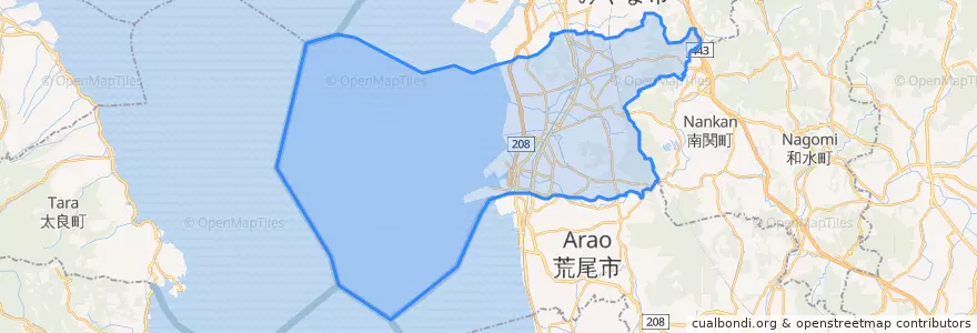 Mapa de ubicacion de 大牟田市.