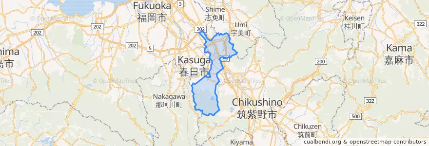 Mapa de ubicacion de 大野城市.