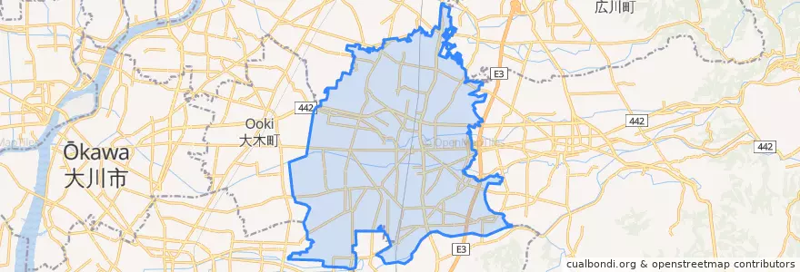 Mapa de ubicacion de 筑後市.