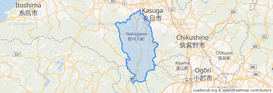 Mapa de ubicacion de 那珂川市.
