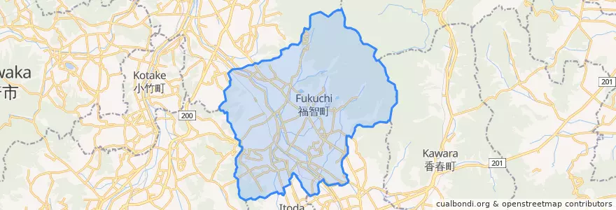 Mapa de ubicacion de 福智町.