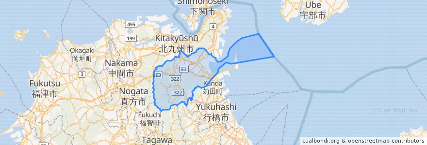 Mapa de ubicacion de 小倉南区.