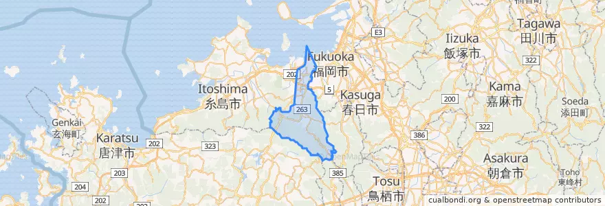 Mapa de ubicacion de 早良区.