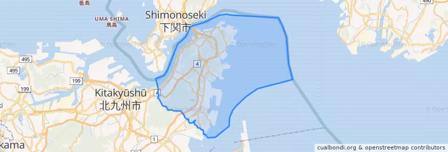 Mapa de ubicacion de 門司区.