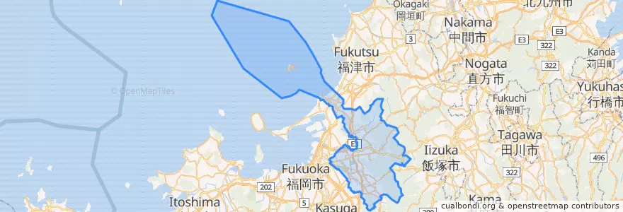 Mapa de ubicacion de 糟屋郡.