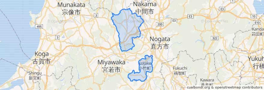 Mapa de ubicacion de 鞍手郡.
