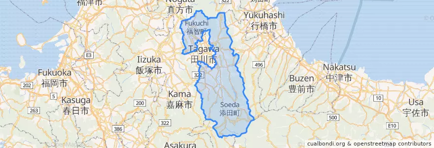 Mapa de ubicacion de 田川郡.
