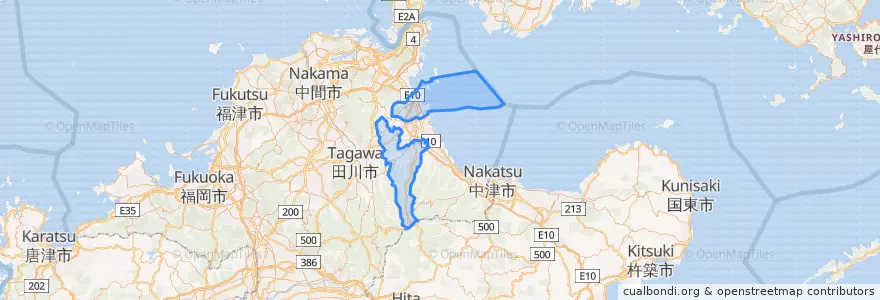 Mapa de ubicacion de 京都郡.