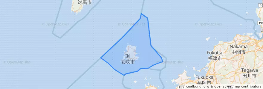 Mapa de ubicacion de 壱岐市.