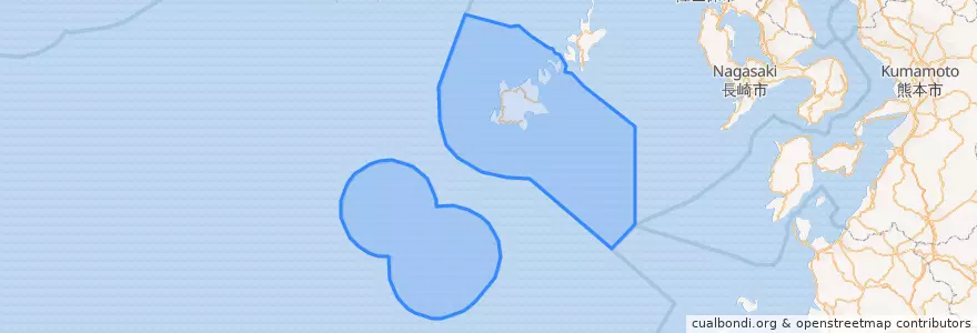 Mapa de ubicacion de 五島市.