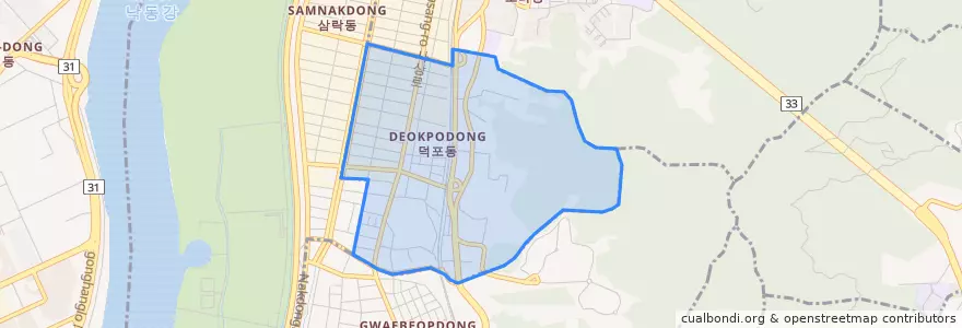 Mapa de ubicacion de 덕포동.