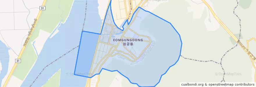 Mapa de ubicacion de 엄궁동.