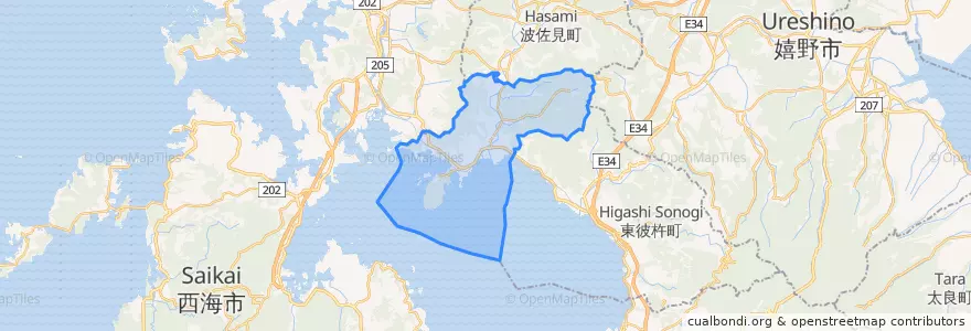 Mapa de ubicacion de 川棚町.
