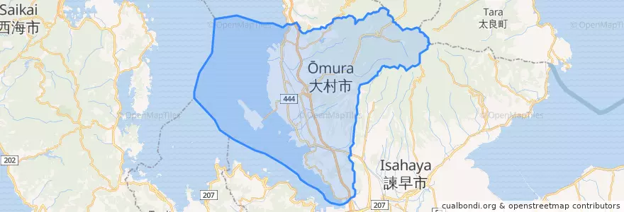 Mapa de ubicacion de Omura.