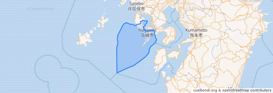 Mapa de ubicacion de Nagasaki.