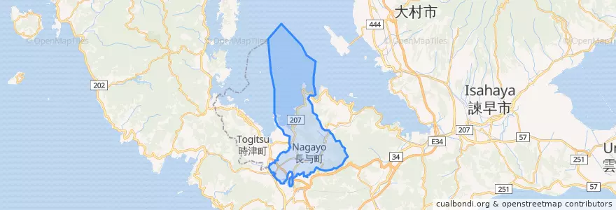 Mapa de ubicacion de 长与町.