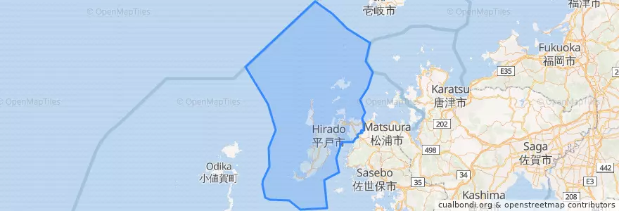 Mapa de ubicacion de 平户市.